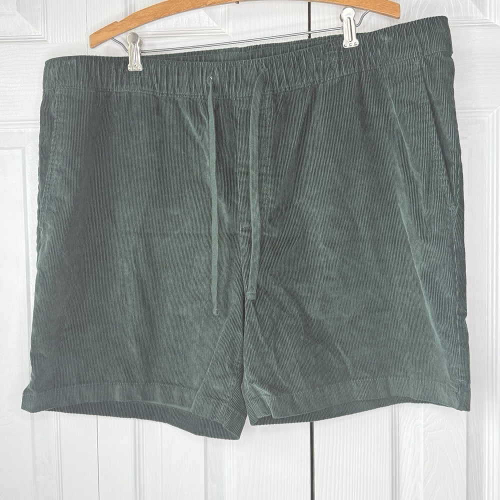 Banana Republic Shorts Mens XL Green Corduroy Drawstring Pockets Casual‎ Summer